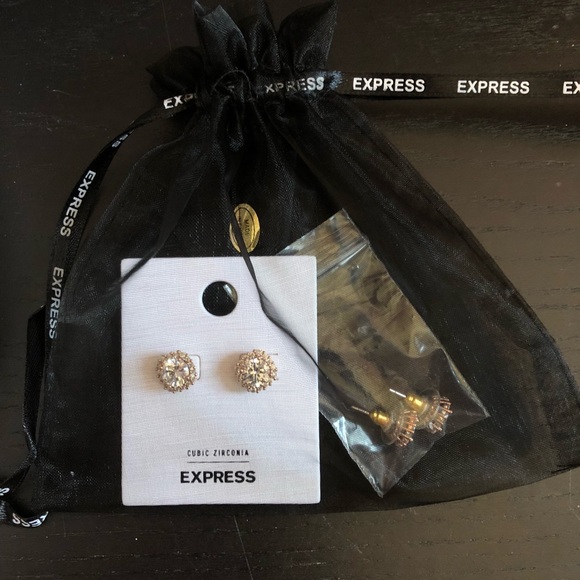 Halo Square Post Back Stud Earrings - Picture 8 of 8